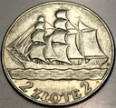 2 zł złote 1936 Żaglowiec Żaglówka Statek SREBRO