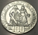 100 zł 1966 Mieszko Dąbrówka Tysiąclecie Państwa Polskiego SREBRO