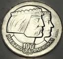 PRÓBA 100 zł 1966 Mieszko Dąbrówka Tysiąclecie Państwa GŁOWY SREBRO
