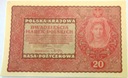 1919 20 Dwadzieścia Marek Polskich II Serja FL banknot (nr 2)