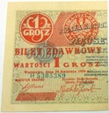 1924 1 jeden grosz seria H lewa połowa bilet zdawkowy banknot RZADKI