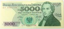 1982 5000 zł złotych Chopin seria DF banknot