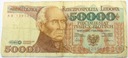 1989 50000 zł złotych Staszic seria AB banknot
