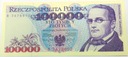 1993 100000 zł złotych Moniuszko seria B banknot (nr 1)