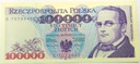 1993 100000 zł złotych Moniuszko seria C banknot (nr 1)