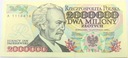 1993 2000000 zł złotych Paderewski seria A banknot (nr 1)