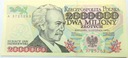 1993 2000000 zł złotych Paderewski seria A banknot (nr 2)