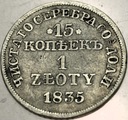 15 kopiejek = 1 złoty 1835 MW SREBRO