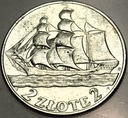 2 zł złote 1936 Żaglowiec Żaglówka Statek SREBRO