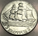 5 zł złotych 1936 Żaglowiec Żaglówka Statek SREBRO