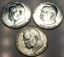 LOT zestaw 3x 50000 zł 1988 Józef Piłsudski 70 rocznica odzyskania niepod.