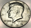 USA 1/2 dolara Half Dollar 1968 KENNEDY John F JFK SREBRO