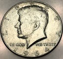 USA 1/2 dolara Half Dollar 1964 KENNEDY John F JFK SREBRO