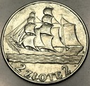 2 zł złote 1936 Żaglowiec Żaglówka Statek SREBRO