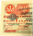 1924 1 jeden grosz seria H lewa połowa bilet zdawkowy banknot RZADKI