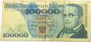 1990 100000 zł złotych Moniuszko seria CK banknot