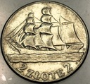 2 zł złote 1936 Żaglowiec Żaglówka Statek SREBRO