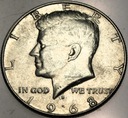 USA 1/2 dolara Half Dollar 1968 D KENNEDY John F JFK SREBRO