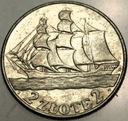 2 zł złote 1936 Żaglowiec Żaglówka Statek SREBRO