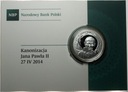 10 zł złotych 2014 Kanonizacja Jana Pawła II SREBRO