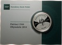 20 zł złotych 2014 Patrioci 1944 Obywatele SREBRO