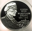 10 zł złotych 2002 Generał Władysław Anders maki SREBRO