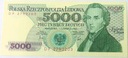 1982 5000 zł pięć tysięcy złotych Seria DP 2793203 Chopin banknot
