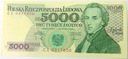 1988 5000 zł pięć tysięcy złotych Seria CS 0317800 Chopin banknot