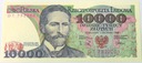 1988 10000 zł dziesięć tysięcy złotych Seria DT 7522001 Wyspiański banknot