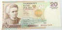 2011 20 zł złotych Maria SKŁODOWSKA Curie banknot kolekcjonerski NBP