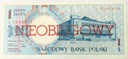 NIEOBIEGOWY 1 zł jeden złoty 1990 Seria C GDYNIA Miasta Polskie banknot