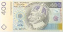 PWPW 400 zł czterysta złotych 1996 AB Zygmunt III Waza WZÓR na rewersie