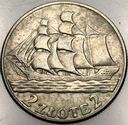 2 zł złote 1936 Żaglowiec Żaglówka Statek SREBRO