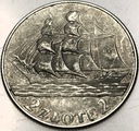 2 zł złote 1936 Żaglowiec Żaglówka Statek SREBRO