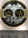 Wspólna Waluta Euro WŁOCHY Republica Italiana 40 mm SREBRO