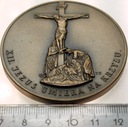 Medal Stacja 12 XII Droga Krzyżowa Jezus Umiera na Krzyżu INCO VERITAS BRĄZ
