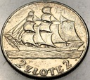 2 zł złote 1936 Żaglowiec Żaglówka Statek SREBRO
