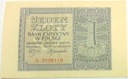 1940 1 zł Jeden Złoty, seria A (nr 2)