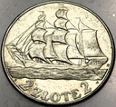 2 zł złote 1936 Żaglowiec Żaglówka Statek SREBRO