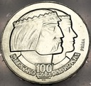 PRÓBA 100 zł 1966 Mieszko Dąbrówka Tysiąclecie Państwa GŁOWY SREBRO