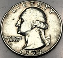 USA 25 centów quarter dollar 1959 Washington SREBRO