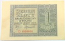 1940 1 zł Jeden Złoty, banknot seria D