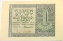 1941 1 zł Jeden Złoty, banknot seria AC