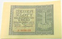 1940 1 zł Jeden Złoty, seria A banknot
