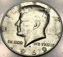 USA 1/2 dolara Half Dollar 1969 KENNEDY John F JFK SREBRO