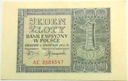 1941 1 zł Jeden Złoty, banknot seria AE