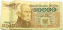 1989 50000 zł złotych Staszic seria AC banknot
