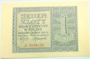 1940 1 zł Jeden Złoty, banknot seria A