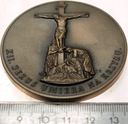 Medal Stacja 12 XII Droga Krzyżowa Jezus Umiera na Krzyżu INCO VERITAS BRĄZ