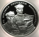 20 zł złotych 2008 NIEPODLEGŁOŚĆ 90 roczni odzyskania niepodległości SREBRO